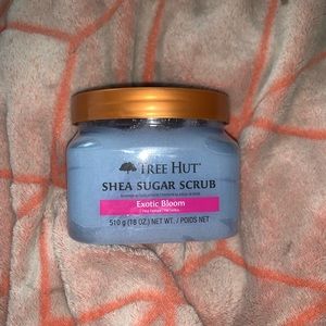 Exotic bloom tree hut scrub